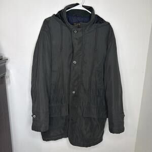 Brooks Brothers Coat Men Small Jacket Parka Army Green MilitaryQuilted Full Zip